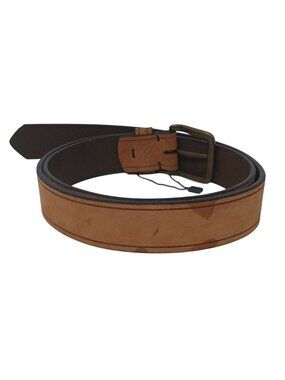 Brown Leather Belt 105 cm  Sz 42 With Brass Buckle Made Argentina #I-11L